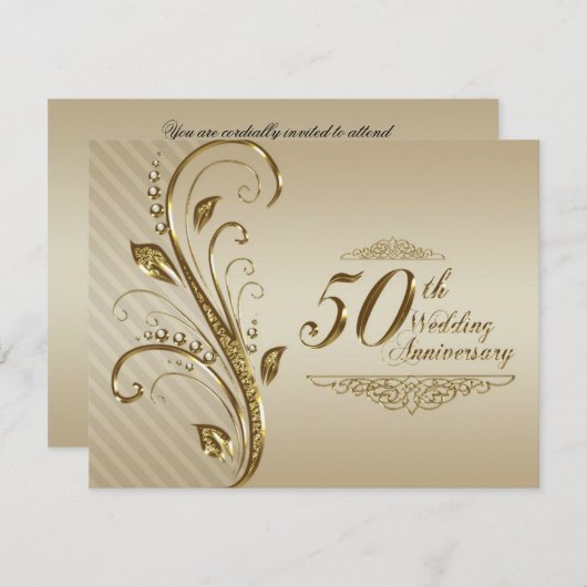 50e Jubileum Uitnodiging Kaart (Voorkant / Achterkant)