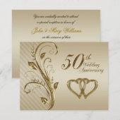 50e Jubileum Uitnodiging Kaart (Voorkant / Achterkant)