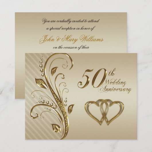50e Jubileum Uitnodiging Kaart (Voorkant / Achterkant)