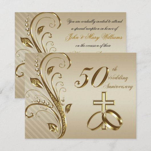 50e Jubileum Uitnodiging Kaart (Voorkant / Achterkant)
