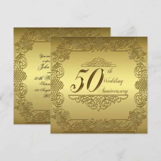 50e Jubileum Uitnodiging Kaart (Voorkant / Achterkant)