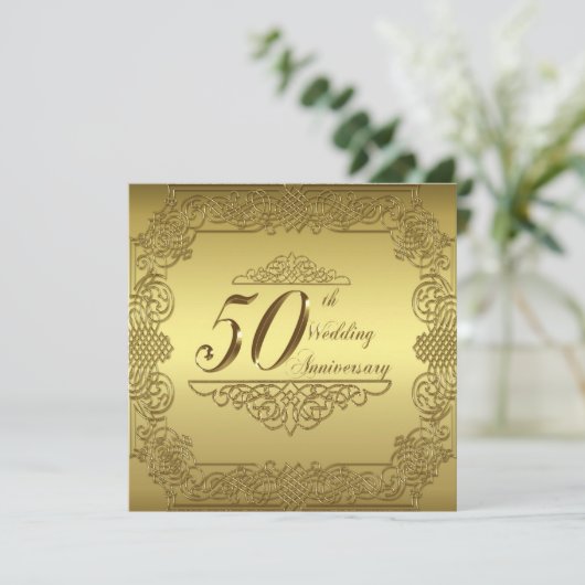 50e Jubileum Uitnodiging Kaart (Staand voorkant)