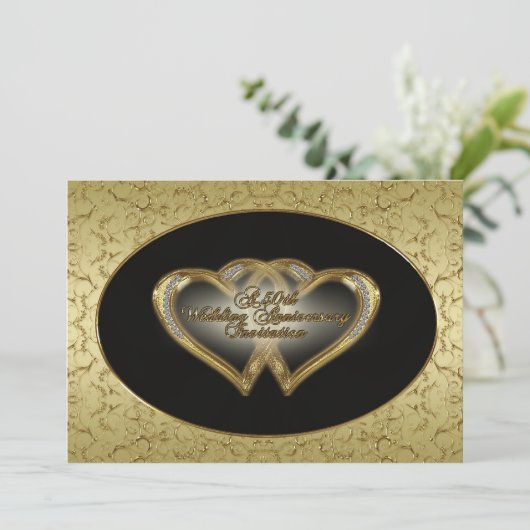 50e Jubileum Uitnodiging Kaart (Staand voorkant)