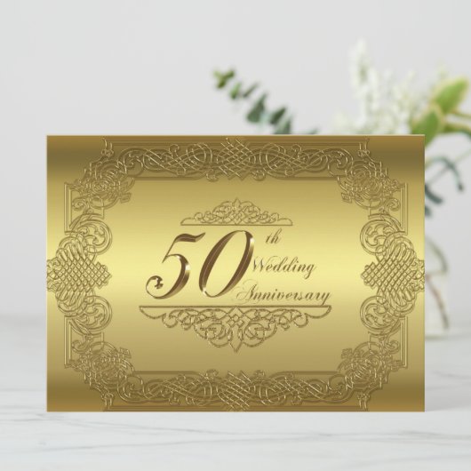 50e Jubileum Uitnodiging Kaart (Staand voorkant)