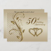 50e Jubileum Uitnodiging Kaart (Voorkant / Achterkant)