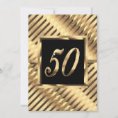 50e Jubileum Uitnodiging Modern Black en Gold (Voorkant)