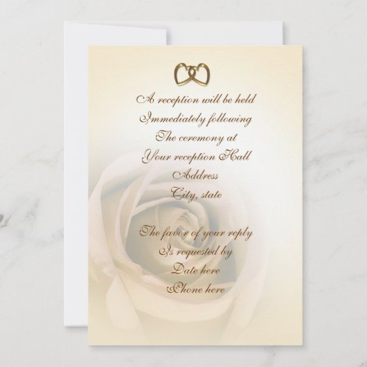 50e Jubileum uitnodiging Sepia roos (Achterkant)