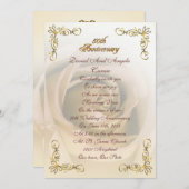 50e Jubileum uitnodiging Sepia roos (Voorkant / Achterkant)
