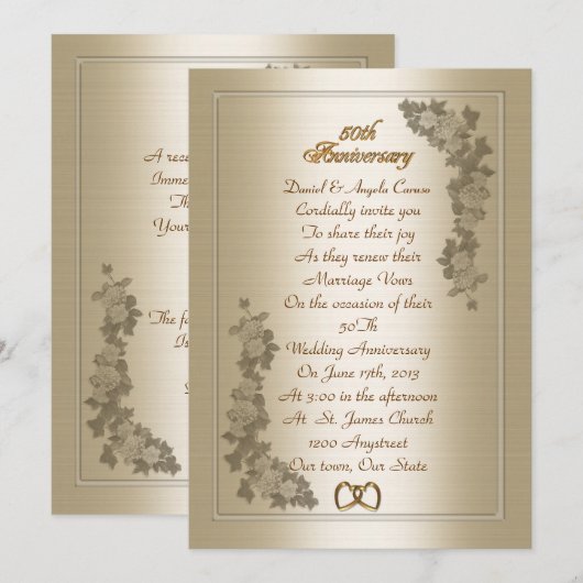 50e Jubileum Uitnodiging tot herroeping (Voorkant / Achterkant)