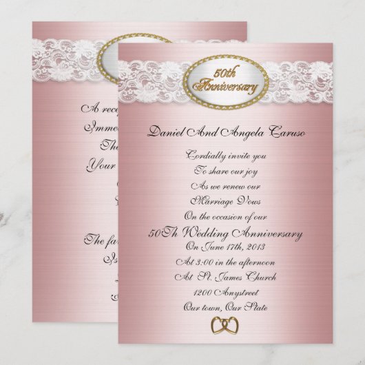 50e Jubileum Uitnodiging Traditioneel (Voorkant / Achterkant)