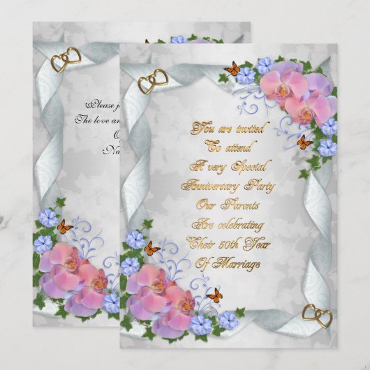 50e Jubileum uitnodiging voor ouders (Voorkant / Achterkant)