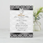 50e Jubileum uitnodiging zwart wit demask (Staand voorkant)