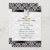 50e Jubileum uitnodiging zwart wit demask (Voorkant / Achterkant)