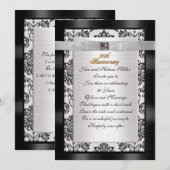 50e Jubileum uitnodiging zwart wit demask (Voorkant / Achterkant)