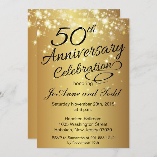 50e Jubileum Uitnodigingen (Voorkant / Achterkant)