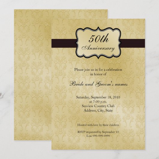 50e Jubileum Uitnodigingen (Voorkant / Achterkant)