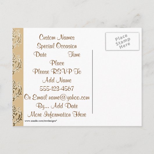 50e Jubileum uitnodigingen Briefkaarten (Achterkant)