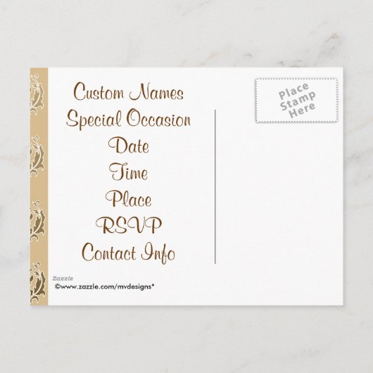 50e Jubileum  uitnodigingen Briefkaarten (Achterkant)