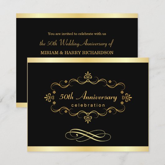 50e Jubileum Uitnodigingen - Speciale overeenkomst (Voorkant / Achterkant)