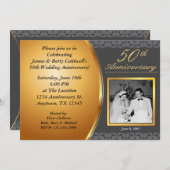 50e Jubileum-uitnodigingen voor bruiloft Kaart (Voorkant / Achterkant)
