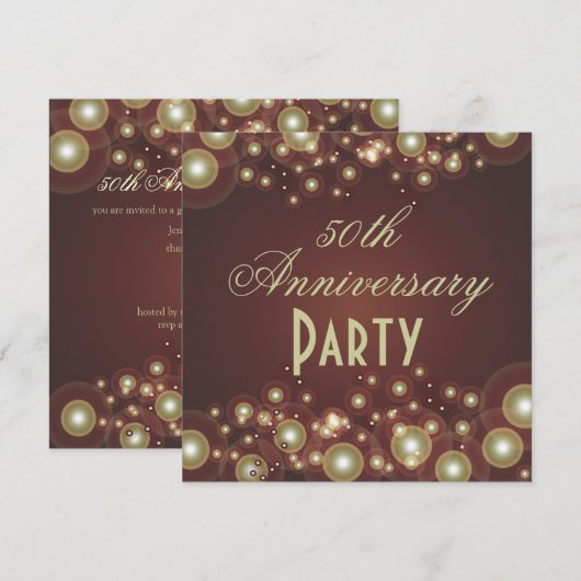 50e Jubileum-uitnodigingen voor bruiloft Kaart (Voorkant / Achterkant)