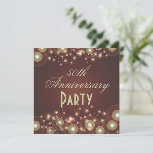 50e Jubileum-uitnodigingen voor bruiloft Kaart (Staand voorkant)