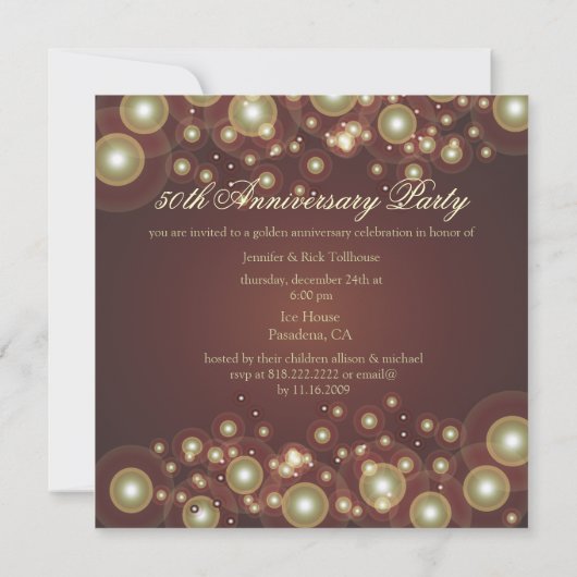 50e Jubileum-uitnodigingen voor bruiloft Kaart (Achterkant)