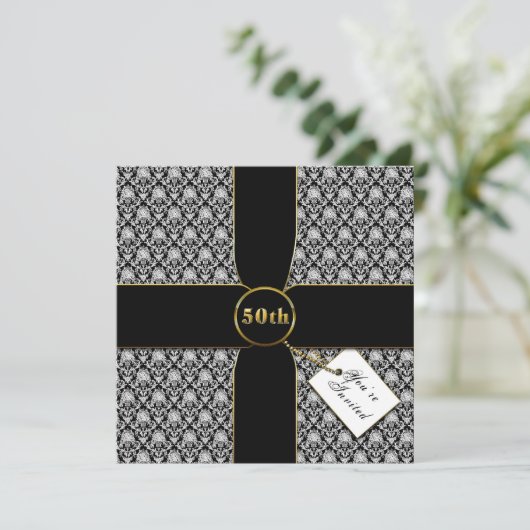 50e Jubileum-uitnodigingen voor bruiloft Kaart (Staand voorkant)