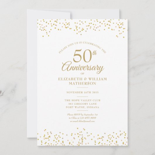 50e Jubileum - Uw bruiloft Foto Gold Dust Kaart (Voorkant)