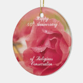 50e Jubileum van de religieuze overtuiging roze Ro Keramisch Ornament (Links)