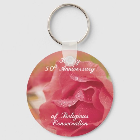 50e Jubileum van de religieuze overtuiging roze Ro Sleutelhanger (Voorkant)