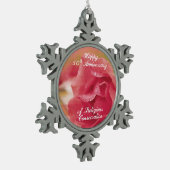 50e Jubileum van de religieuze overtuiging roze Ro Tin Sneeuwvlok Ornament (Links)