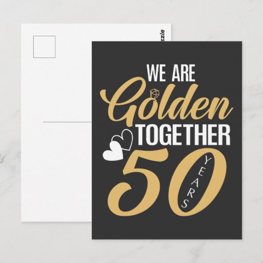 50e Jubileum van het huwelijk 50 jaar oud Gouden p Briefkaart (Voorkant / Achterkant)
