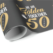 50e Jubileum van het huwelijk 50 jaar oud Gouden p Cadeaupapier (Rol Hoek)