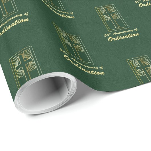  50e Jubileum van Ordination Green Cadeaupapier (Rol Hoek)