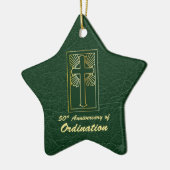  50e Jubileum van Ordination Green Keramisch Ornament (Links)