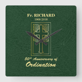  50e Jubileum van Ordination Green Vierkante Klok