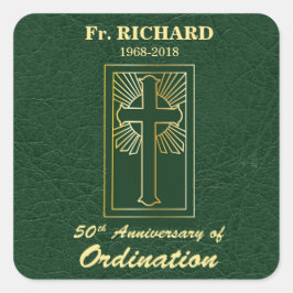  50e Jubileum van Ordination Green Vierkante Sticker