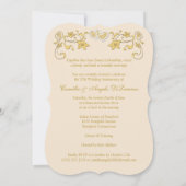 50e Jubileum verbonden met harten, Ecru, Gold Kaart (Achterkant)