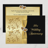 50e Jubileum verenigd harten 3 Uitnodiging (Voorkant / Achterkant)