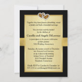 50e Jubileum verenigd Hearts Wedding Invite 2 Kaart (Achterkant)