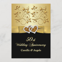 50e Jubileum verenigd Hearts Wedding Invite 2