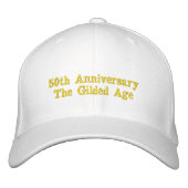 50e Jubileum vergulde leeftijd geborduurd Pet - Go (Voorkant)