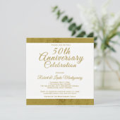 50e Jubileum Viering Gold Invitation Kaart (Staand voorkant)