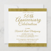 50e Jubileum Viering Gold Invitation Kaart (Voorkant)