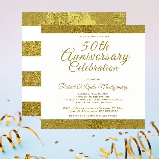 50e Jubileum Viering Gold Invitation Kaart