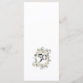 50e JUBILEUM VIERING Menu (Achterkant)