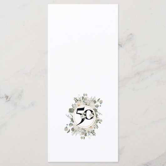 50e JUBILEUM VIERING Menu (Achterkant)