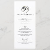 50e JUBILEUM VIERING Menu (Voorkant)