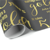 50e Jubileum voor bruiloft 50 jaar Cadeaupapier (Rol Hoek)